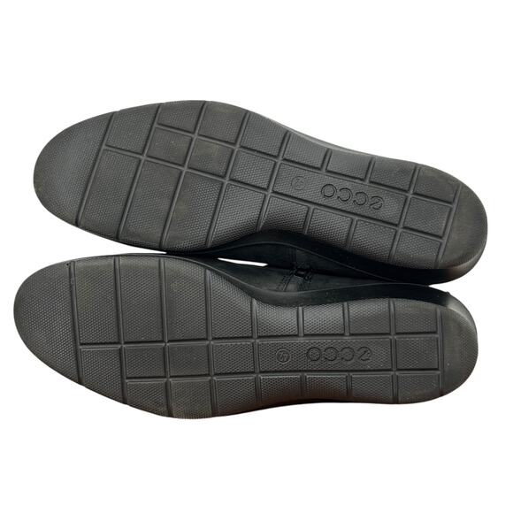 ECCO Felicia Cross Buckle ANKLE Leather Booties Womens SZ 42 Wedge Black Comfort - Picture 8 of 11